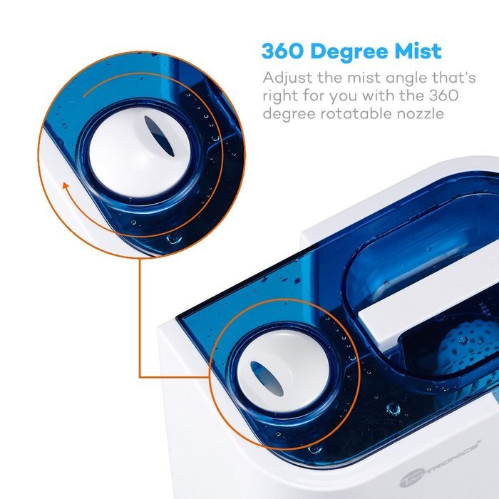 Cool Mist Humidifier with LED Display, TaoTronics Ultrasonic Air Humidifers with No Noise, 4L Large Capacity,...