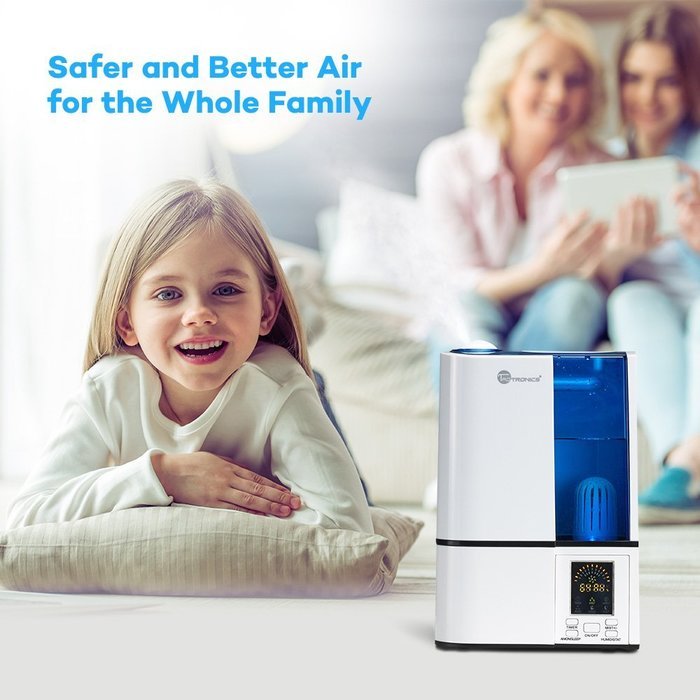 Cool Mist Humidifier with LED Display, TaoTronics Ultrasonic Air Humidifers with No Noise, 4L Large Capacity,... N2
