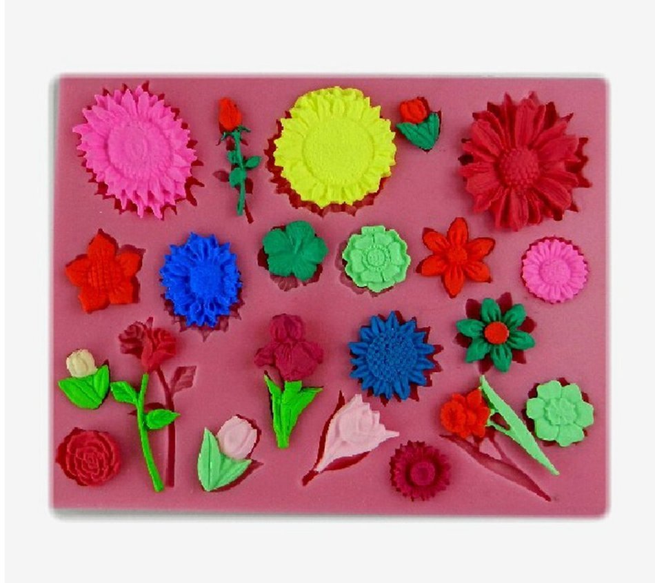 SHINA Sun Flower Rose Fondant Soap Sugar Craft Cake Decorating Silicone Mold #126