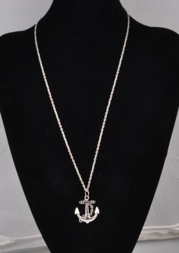 Hot Vintage Cute Silver Retro Anchor Alloy Chain Pendant Necklace