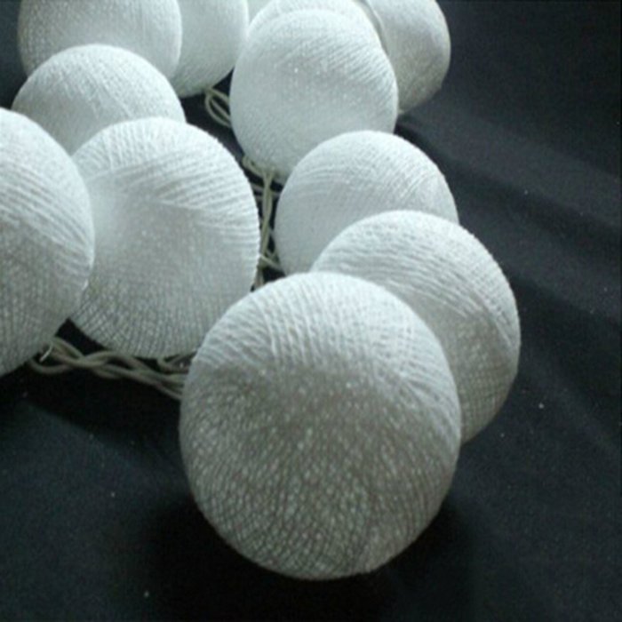 KAKA(TM) White Cotton Ball Led String Lights, Battery Operated Light Decorate Patio Outdoor Christmas Tree - White... N5