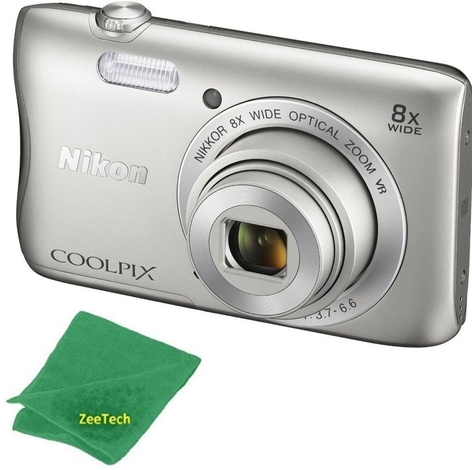 Nikon COOLPIX S3700 Digital Camera with 8x Optical Zoom and Built-In Wi-Fi (Silver)