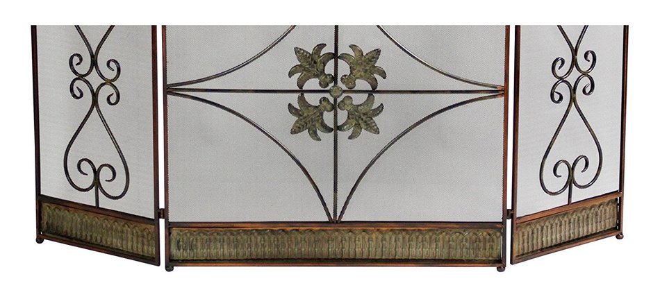 Fireplace Screen of Durable Metal w/ 3 Panels Ideal for Home Decoration N6
