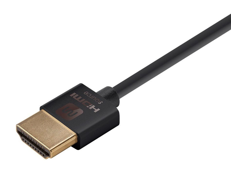 Monoprice Ultra Slim High-Speed 18Gbps Active HDMI Cable Supports Ethernet, 3D, 4K and Audio Return - 6ft Black...