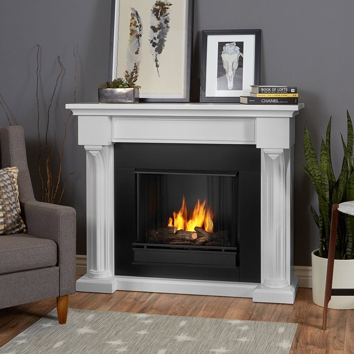 Real Flame Verona Ventless Gel Fireplace White N8