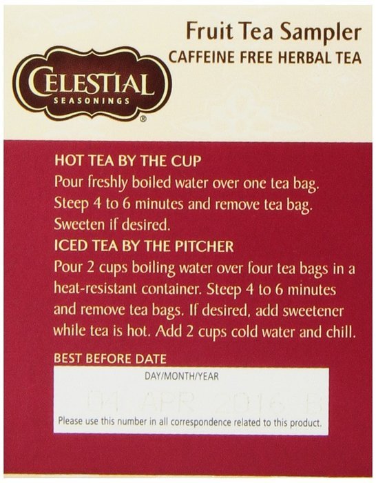 Celestial Seasonings Fruit Tea Sampler Tea Bags - 18 ct N3