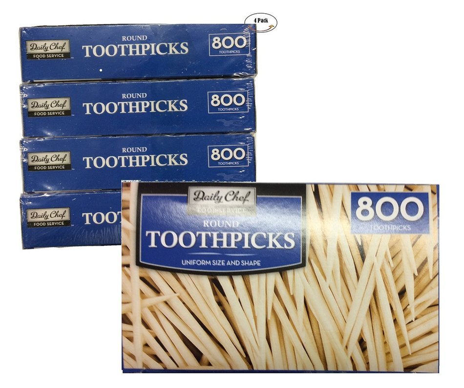 Bakers & Chefs Round Toothpicks - 4/800ct