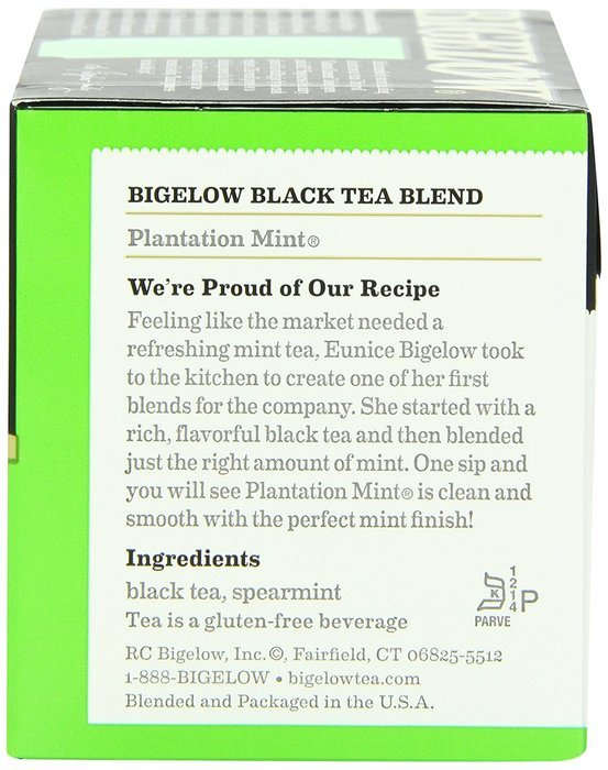 Bigelow Plantation Mint Tea, 20-Count Boxes (Pack of 6) N5