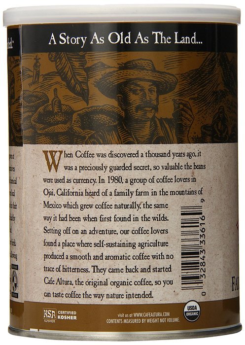 Cafe Altura Ground Organic Coffee, Regular Roast, 12 Ounce (Pack of 3) N12