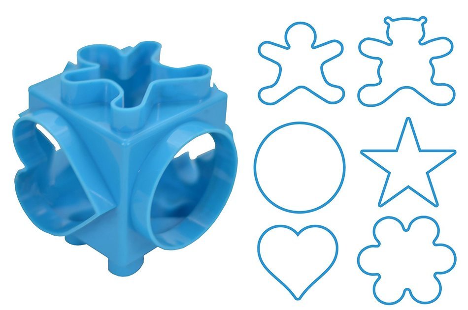 Southern Homewares 6-in-1 Cookie or Fondant All-in-1 Cutter, Blue N2