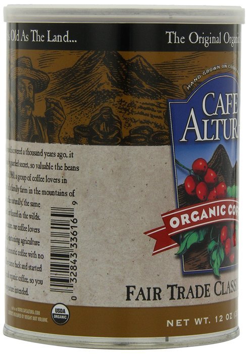 Cafe Altura Ground Organic Coffee, Regular Roast, 12 Ounce (Pack of 3) N14