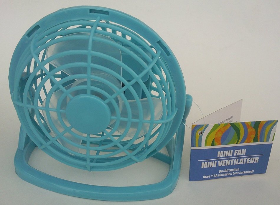 MINI FANS for Crafting 4.5"H*4.5"W*3.5"D Enclosed Fans Battery: SELECT: Blue Green Red Batteries (Green w Batteries)