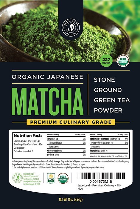 Jade Leaf - Organic Japanese Matcha Green Tea Powder, Premium Culinary Grade (Preferred By Chefs and Cafes for... N7