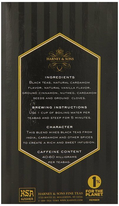 Harney & Sons Black Tea, Chai, 20 Tea Bags N2