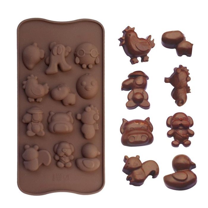 Cartoon Animal Shape Muffin Sweet Candy Jelly Fondant Cake Chocolate Mold Silicone Tool N2