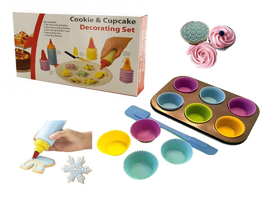 Kiwi 28 Piece Cupcake Making and Decorating Set