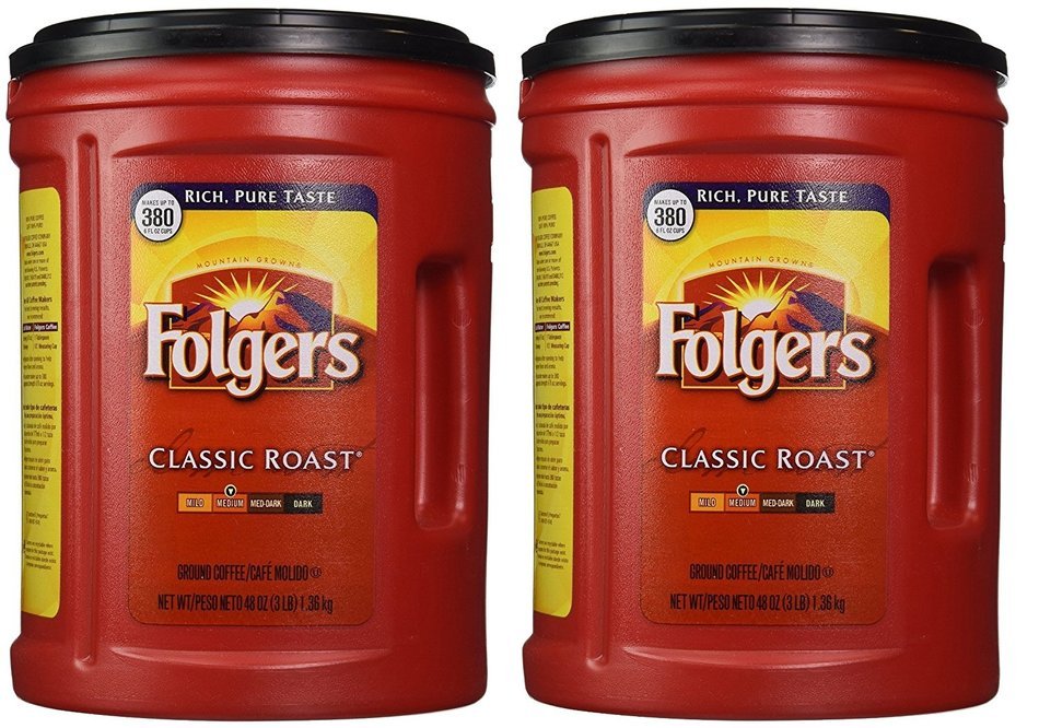 Folgers Coffee, Classic(Medium) Roast, 48 Ounce (Pack of 2)