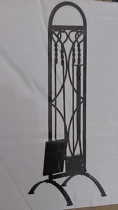 Mainstays Black Decorative Fireplace Toolset, 5 Piece, Powder Coated Finish N2