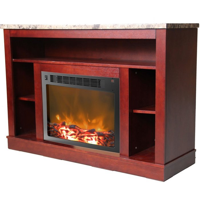 Cambridge Seville Fireplace Mantel with Electronic Fireplace Insert, White N6