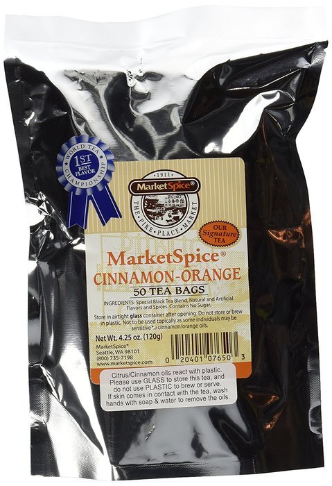 MarketSpice Cinnamon Orange Teabags (50 Pack) Frustration Free Packaging N3