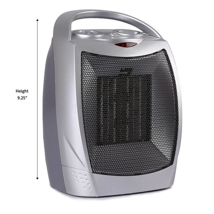 Homall PTC-905 ceramic Tabletop/Floor fan heater with adjustable thermostat (Carry handle)