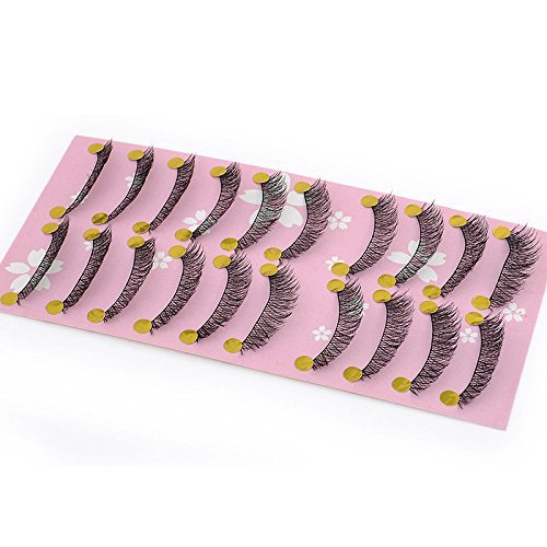 10Pairs Makeup Handmade Long Thick Cross False Eyelashes Eye Lashes New