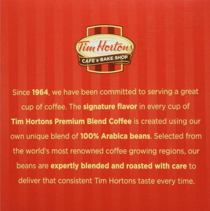 Tim Hortons Single Serve Coffee Cups, Regular (24 Count) (8.89oz) N4