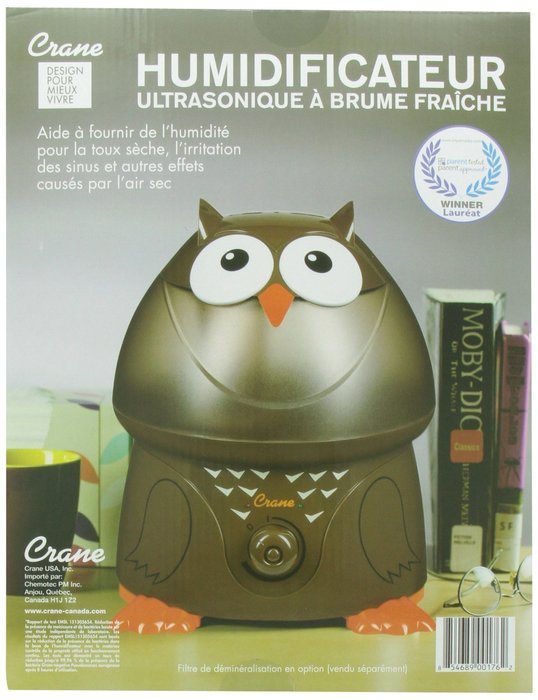 Crane Adorable Ultrasonic Cool Mist Humidifier with 2.1 Gallon Output per Day - Owl N6