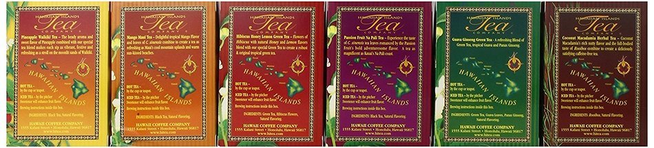 Pooki's Mahi's Bundle of Hawaiian Islands Teas, Tropical Flavors, 6-Pack-20 Count N2