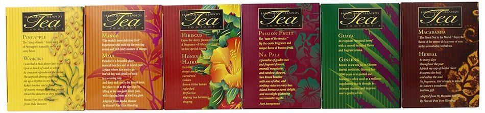 Pooki's Mahi's Bundle of Hawaiian Islands Teas, Tropical Flavors, 6-Pack-20 Count N3