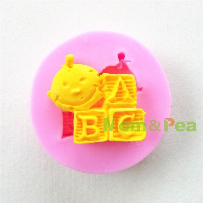 Mom&pea 0653 Mini Baby & ABC Shaped Silicone Mould for Fondant Cake Sugar Paste Cake Decoration 3d Cake Toppers... N5