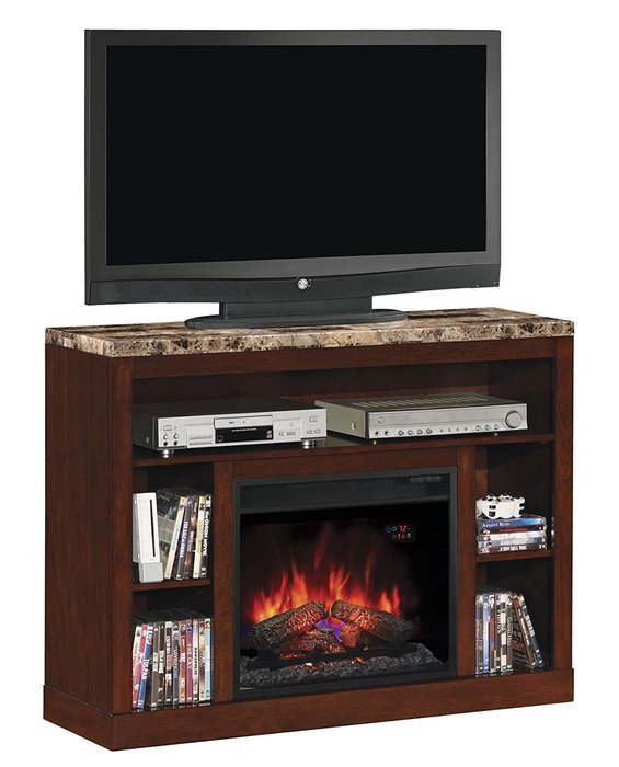 ClassicFlame 23MM1824-X445 Adams TV Stand for TVs up to 50", Coffee Black (Electric Fireplace Insert sold separately)