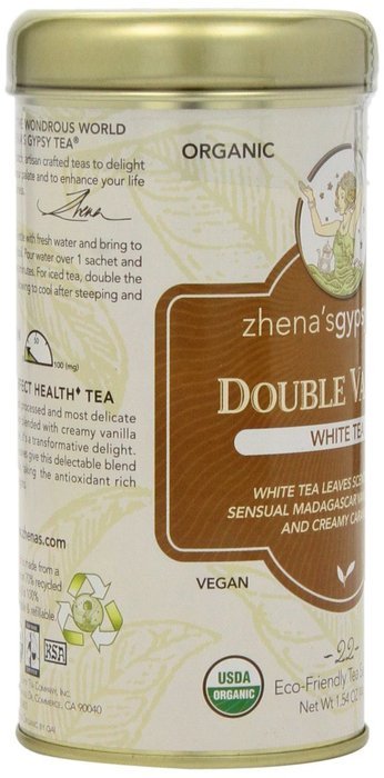 Zhena's Gypsy Tea,Double Vanilla, 22 Count Tea Sachets N3