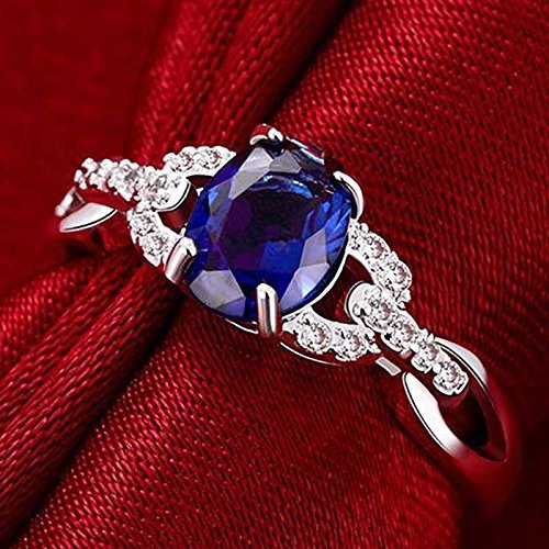 Charming Jewelry Blue Sapphire Gemstone 925 Silver Ring Wedding New Size 5-10 (7)