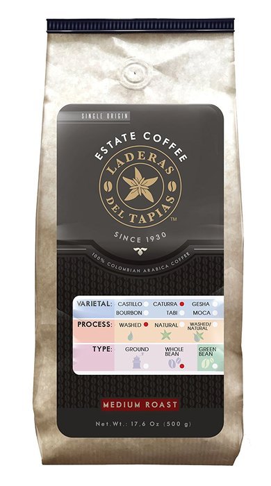 Laderas del Tapias Castillo Natural Whole Bean Colombian Coffee N32