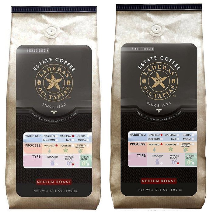 Laderas del Tapias Castillo Natural Whole Bean Colombian Coffee N36