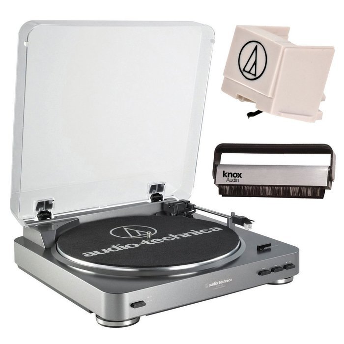 Audio Technica AT-LP60USB Turntable with USB Port, ATN3600L Replacement Stylus and Knox Vinyl Brush N2
