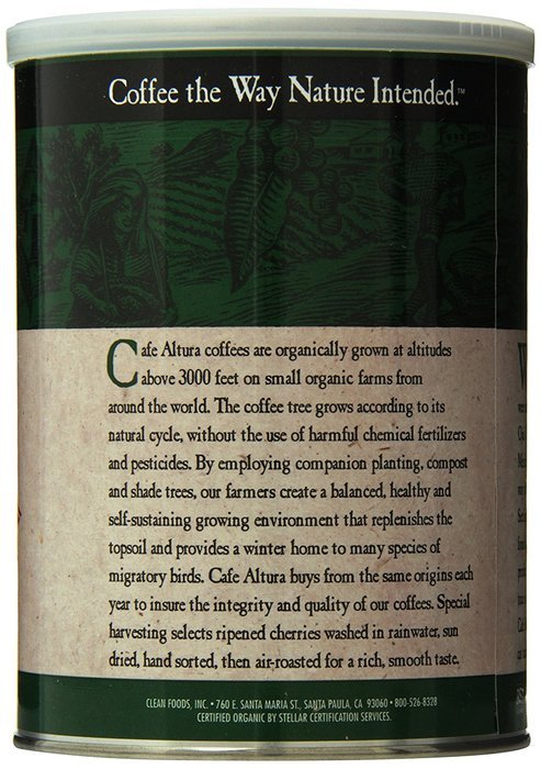 Cafe Altura Ground Organic Coffee, Regular Roast, 12 Ounce (Pack of 3) N22