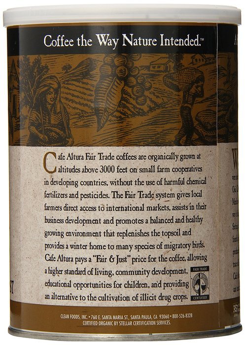 Cafe Altura Ground Organic Coffee, Regular Roast, 12 Ounce (Pack of 3) N24