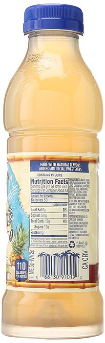 Tradewinds Jimmy Buffett&rsquo;s Island Tea, Pineapple Coconut White Tea 18.5-ounce plastic bottles (Pack of 12) N2