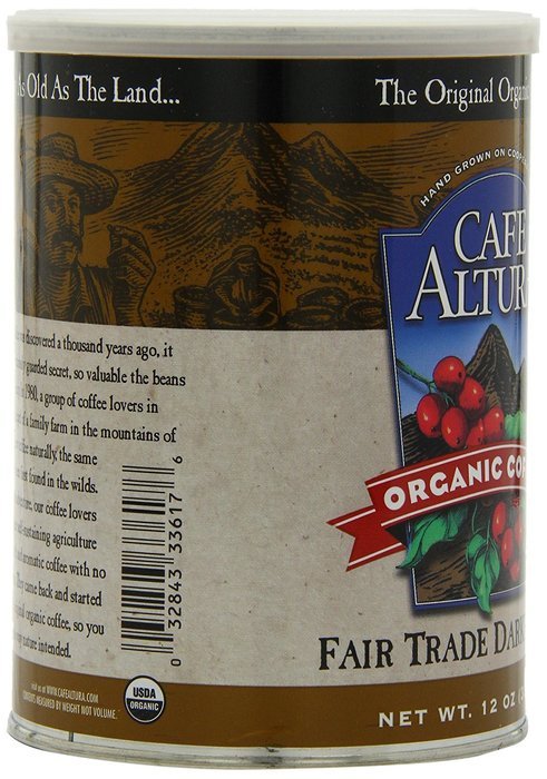 Cafe Altura Ground Organic Coffee, Regular Roast, 12 Ounce (Pack of 3) N28