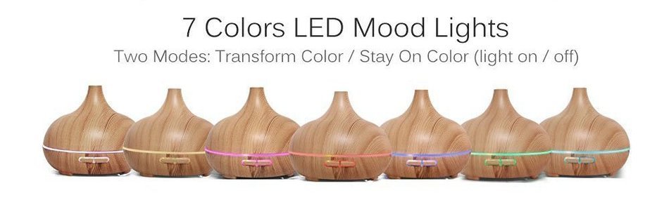 Homeful Aroma Essential Oil Diffuser 300ml Upgraded Version Wood Grain Ultrasonic Cool Mist Humidifier for Home... N6