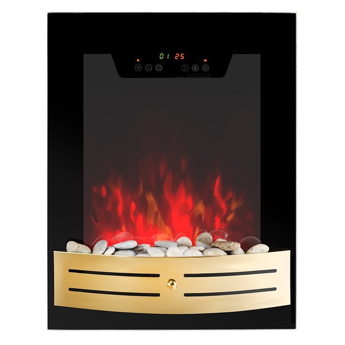 AKDY 19" Tempered Glass 1500W Wall Mount Touch Screen Timer 2 Setting LED Stone Rock Bedroom Electric Fireplace... N4