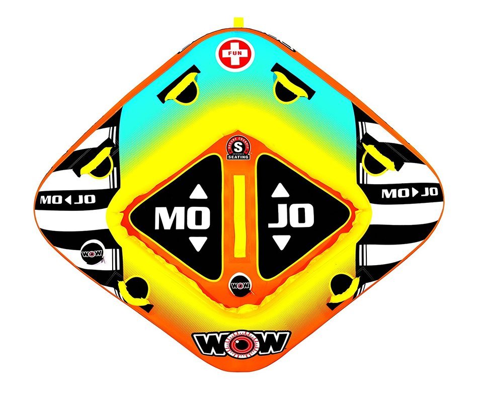 WOW World of Watersports, 16-1060, Mojo 1 or 2 Person Towable Tube, Front and Back Tow Points N6