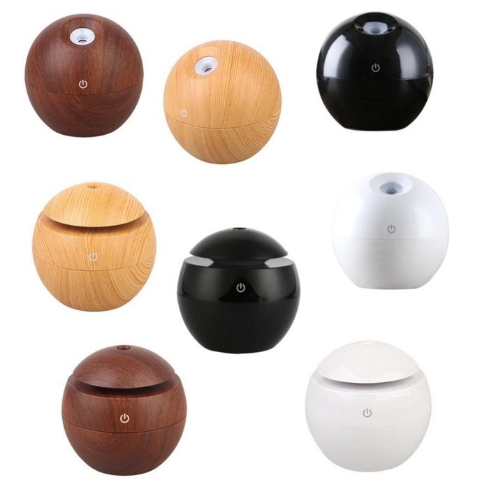 Vintage USB Essential Oil Aroma Diffuser Ultrasonic Humidifier Air Purifier Mist Atomizer - Brown Wooden Grain... N15
