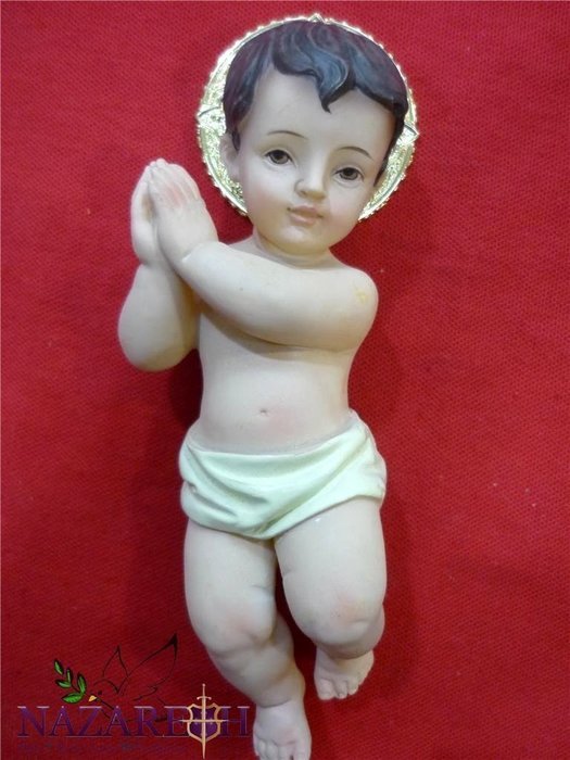 Infant Jesus Nativity 5.5" High Quality Figurine With Golden Halo Jerusalem Holy Land