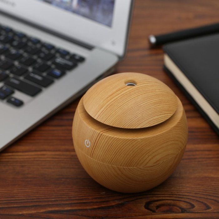 Vintage USB Essential Oil Aroma Diffuser Ultrasonic Humidifier Air Purifier Mist Atomizer - Brown Wooden Grain... N18