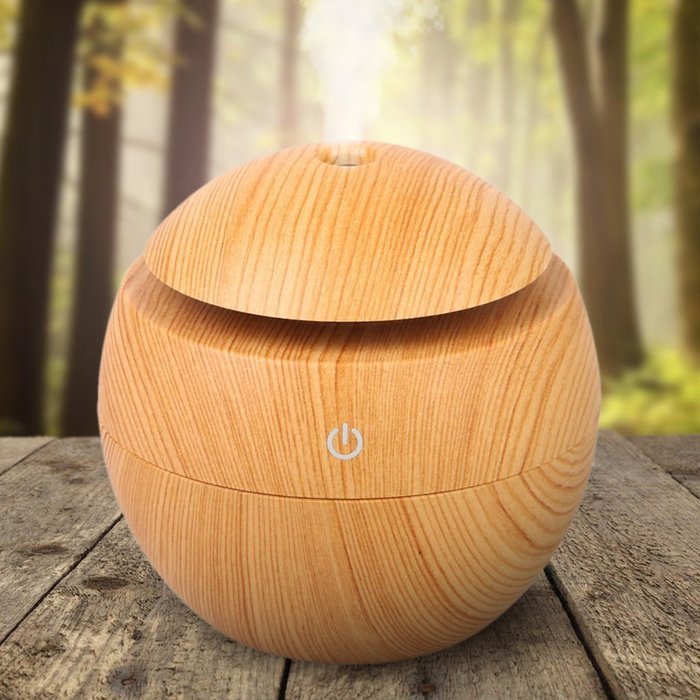 Vintage USB Essential Oil Aroma Diffuser Ultrasonic Humidifier Air Purifier Mist Atomizer - Brown Wooden Grain... N19