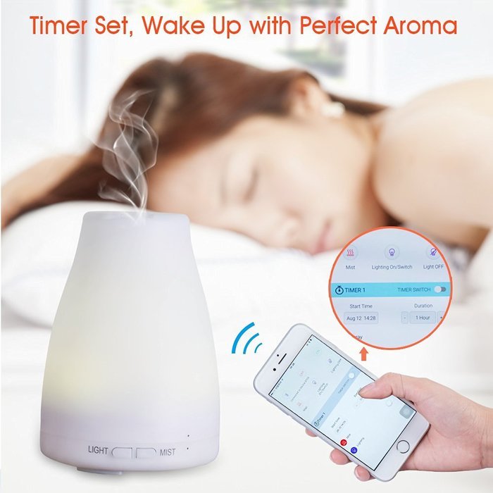 E-Diffuser Smart Aroma Essential Oil Diffuser&ndash; Bluetooth App Control Ultrasonic Cool Mist Humidifier with Timer...