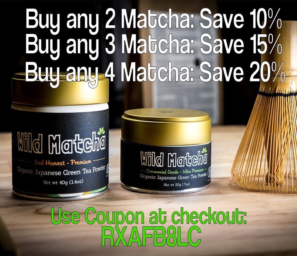 Organic Matcha Green Tea From Japan, Wild Matcha, Ceremonial Grade, JAS Organic (40 gram - 2nd Harvest Premium) N5